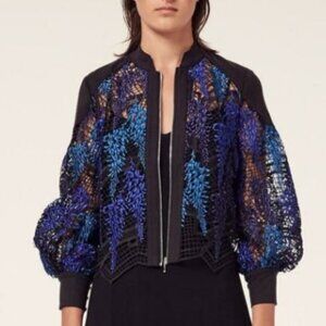 Once/was Blue and Black lace jacket sz 1